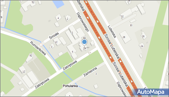 Warszawa, Zakrętowa, 2A, mapa Warszawy