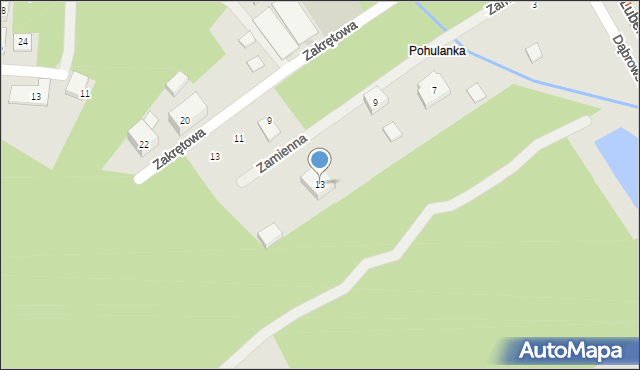 Warszawa, Zamienna, 13, mapa Warszawy