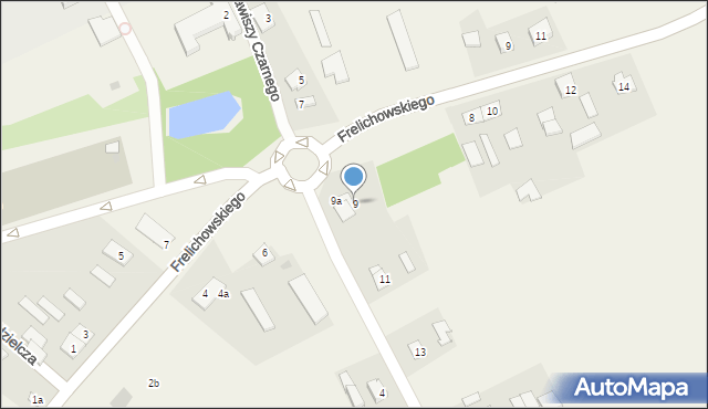 Warszewice, Zawiszy Czarnego, 9, mapa Warszewice