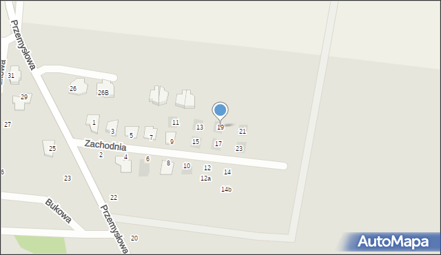 Wasilków, Zachodnia, 19, mapa Wasilków