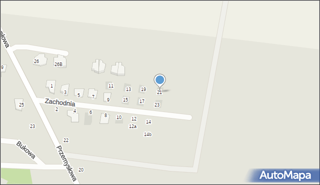 Wasilków, Zachodnia, 21, mapa Wasilków