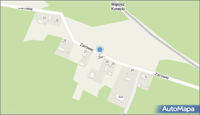 Wąsosz, Zarowie, 28A, mapa Wąsosz