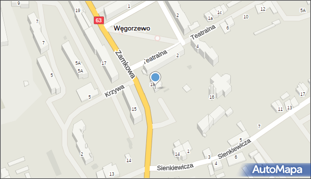 Węgorzewo, Zamkowa, 18a, mapa Węgorzewo