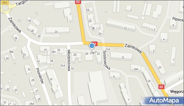 Węgorzewo, Zamkowa, 23a, mapa Węgorzewo
