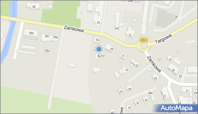 Węgorzewo, Zamkowa, 51, mapa Węgorzewo