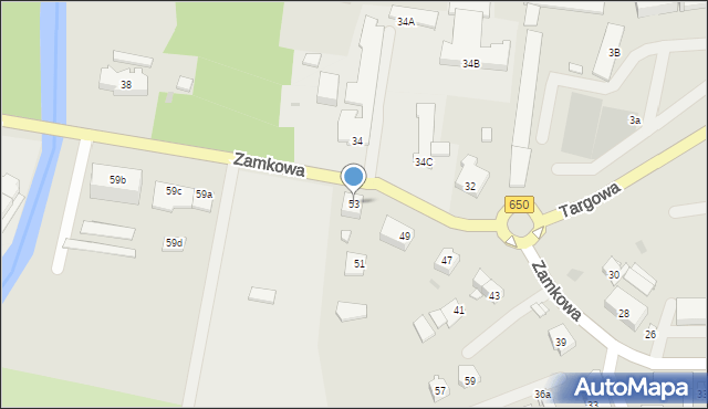 Węgorzewo, Zamkowa, 53, mapa Węgorzewo