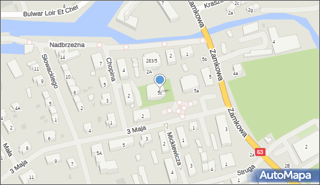 Węgorzewo, Zamkowa, 5c, mapa Węgorzewo