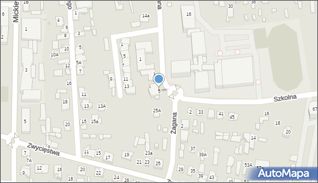 Węgrów, Żagana Alojzego, 5, mapa Węgrów