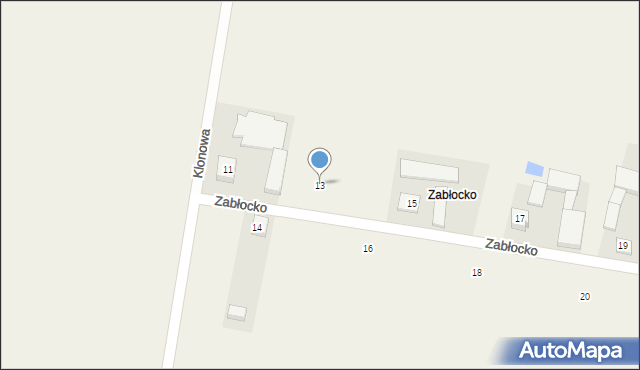Węgry, Zabłocko, 13, mapa Węgry