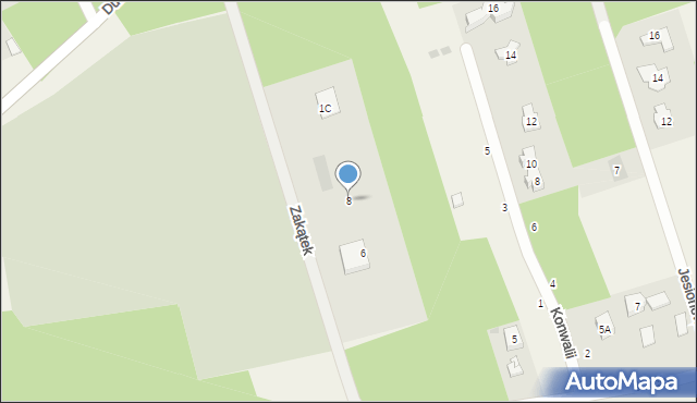 Wiązowna, Zakątek, 8, mapa Wiązowna