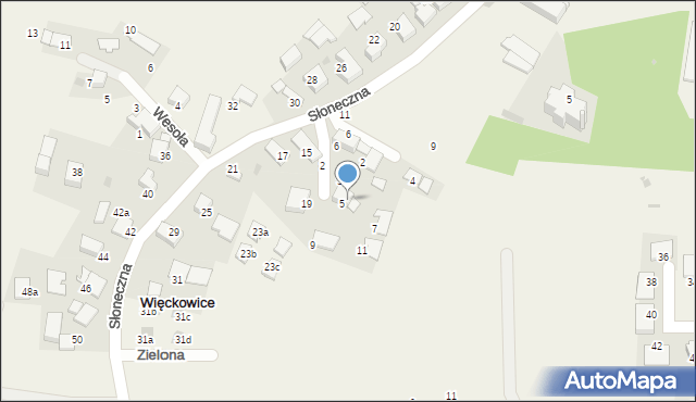 Więckowice, Zacisze, 8, mapa Więckowice