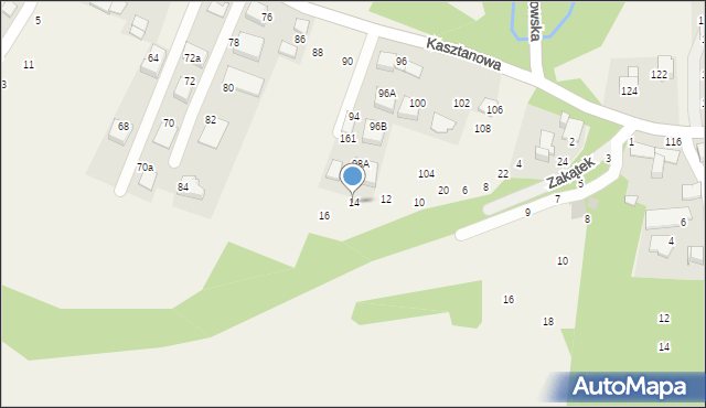 Więckowice, Zakątek, 14, mapa Więckowice