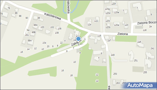Więckowice, Zakątek, 5, mapa Więckowice
