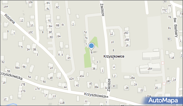 Wieliczka, Zacisze, 5, mapa Wieliczka