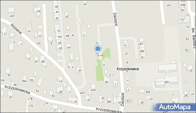 Wieliczka, Zacisze, 7, mapa Wieliczka