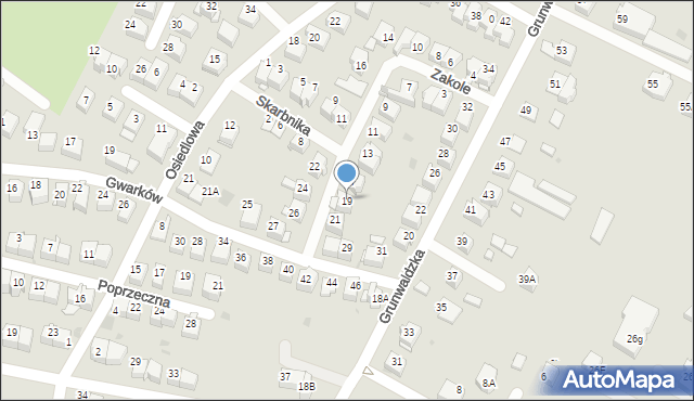 Wieliczka, Zakole, 19, mapa Wieliczka