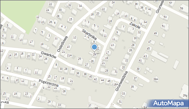 Wieliczka, Zakole, 24, mapa Wieliczka