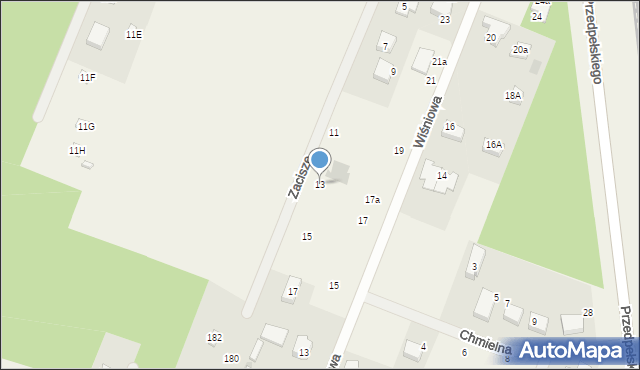 Wieliszew, Zacisze, 13, mapa Wieliszew