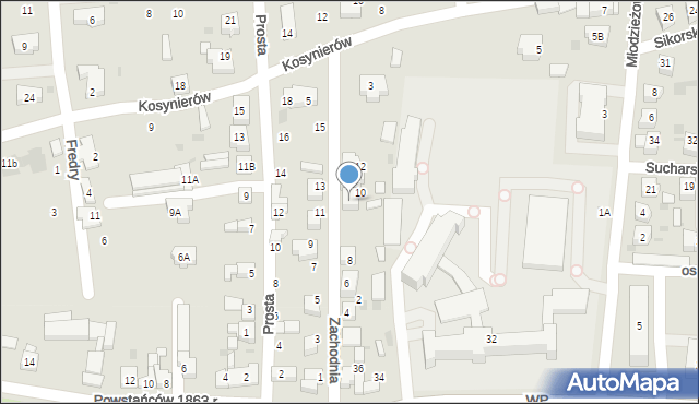 Wieluń, Zachodnia, 10A, mapa Wieluń