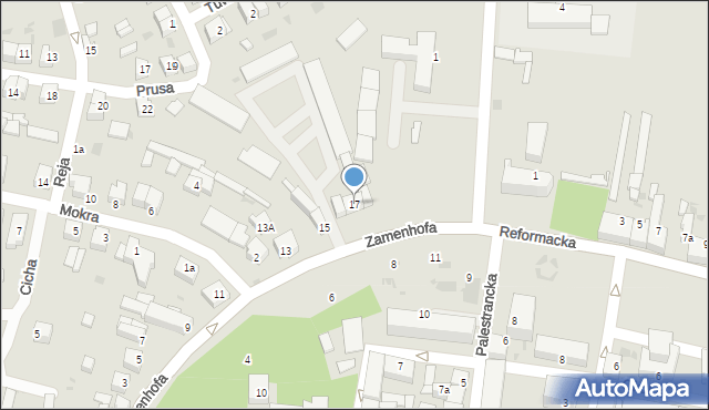 Wieluń, Zamenhofa Ludwika, dr., 17, mapa Wieluń