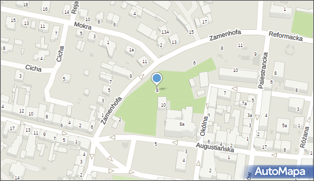 Wieluń, Zamenhofa Ludwika, dr., 4, mapa Wieluń