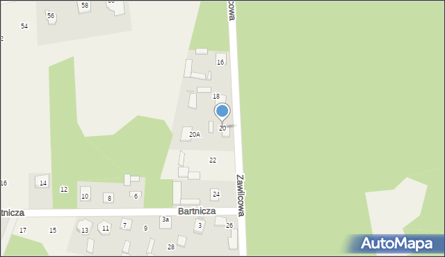 Wilczeniec, Zawilcowa, 20, mapa Wilczeniec