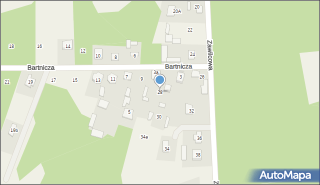 Wilczeniec, Zawilcowa, 28, mapa Wilczeniec