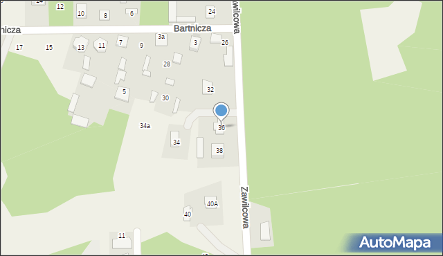 Wilczeniec, Zawilcowa, 36, mapa Wilczeniec