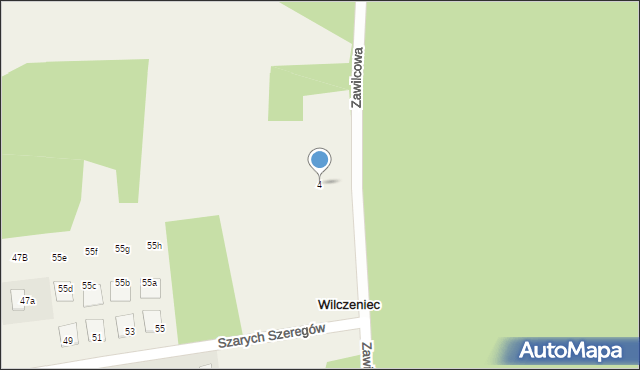 Wilczeniec, Zawilcowa, 4, mapa Wilczeniec