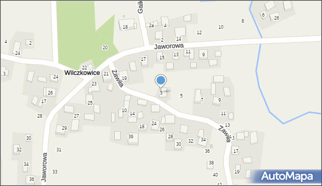 Wilczkowice, Zawiła, 3, mapa Wilczkowice