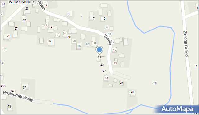 Wilczkowice, Zawiła, 38, mapa Wilczkowice