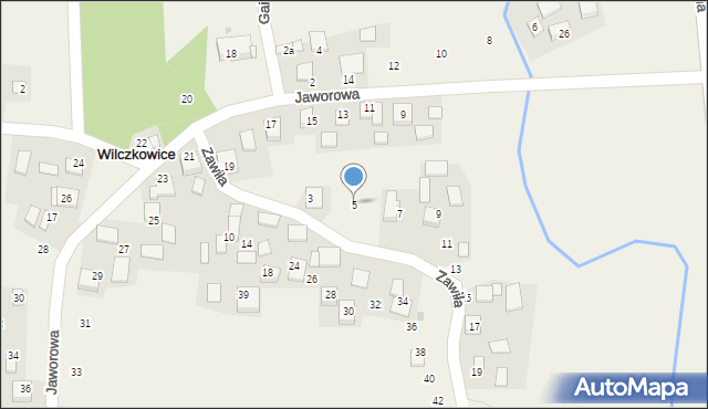 Wilczkowice, Zawiła, 5, mapa Wilczkowice