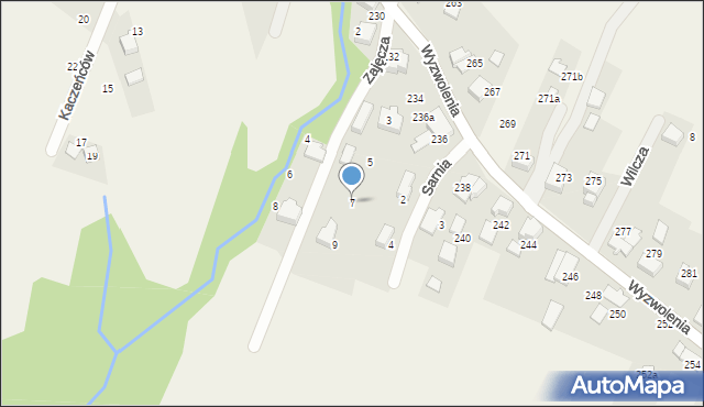 Wilkowice, Zajęcza, 7, mapa Wilkowice