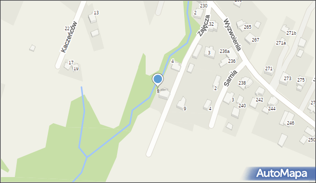 Wilkowice, Zajęcza, 8, mapa Wilkowice