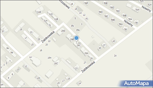 Wiry, Żabikowska, 29D, mapa Wiry