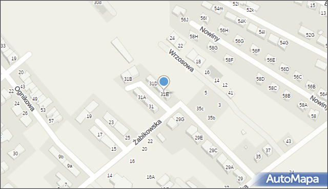 Wiry, Żabikowska, 31E, mapa Wiry
