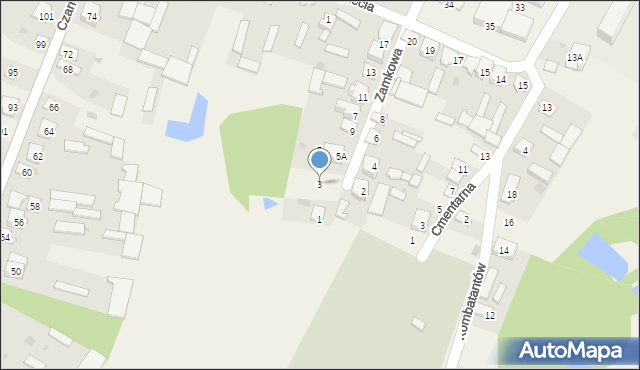 Wizna, Zamkowa, 3, mapa Wizna