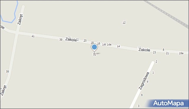 Włocławek, Zakole, 31, mapa Włocławka