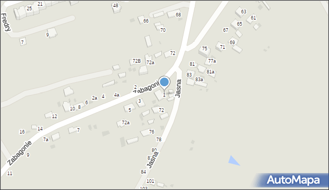 Włodawa, Zabagonie, 1, mapa Włodawa