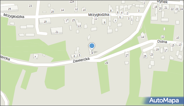 Włodowice, Zawiercka, 4, mapa Włodowice