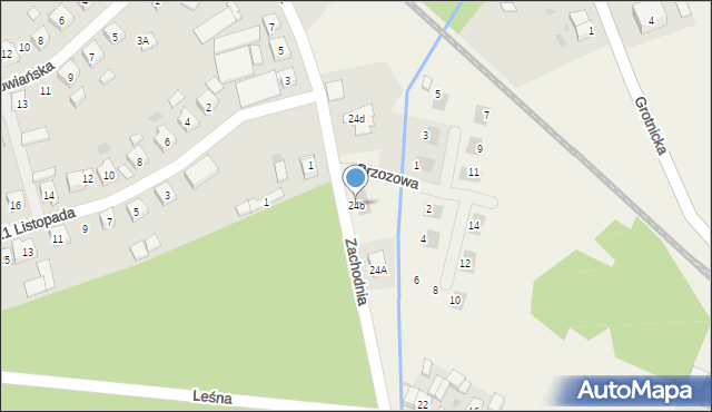 Włoszakowice, Zachodnia, 24b, mapa Włoszakowice