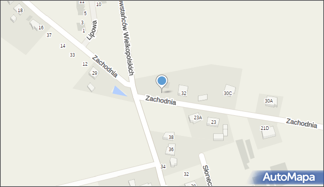 Włoszakowice, Zachodnia, 32a, mapa Włoszakowice