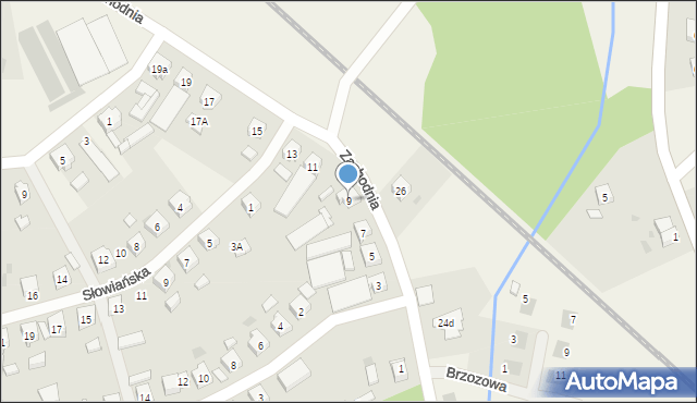 Włoszakowice, Zachodnia, 9, mapa Włoszakowice