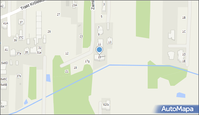 Wojcieszyn, Zamkowa, 13, mapa Wojcieszyn