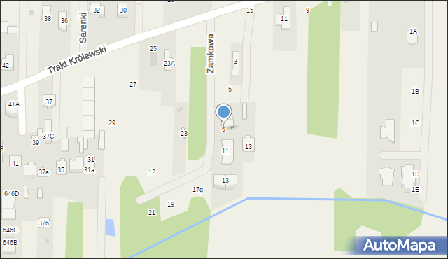 Wojcieszyn, Zamkowa, 9, mapa Wojcieszyn