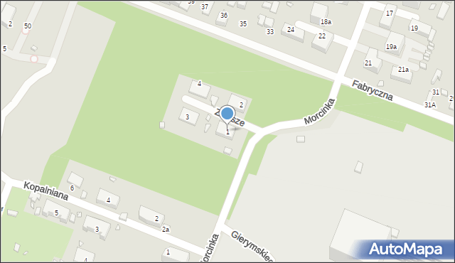 Wojkowice, Zacisze, 1, mapa Wojkowice