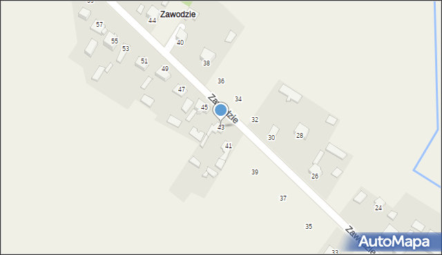 Wojkowice Kościelne, Zawodzie, 43, mapa Wojkowice Kościelne