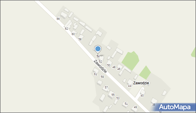 Wojkowice Kościelne, Zawodzie, 54, mapa Wojkowice Kościelne