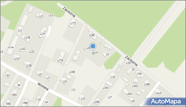 Wola Aleksandra, Zaciszna, 16, mapa Wola Aleksandra