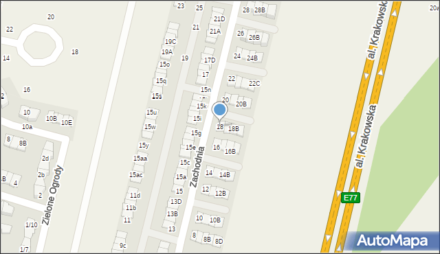 Wola Mrokowska, Zachodnia, 18, mapa Wola Mrokowska